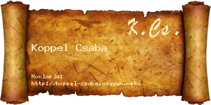 Koppel Csaba névjegykártya