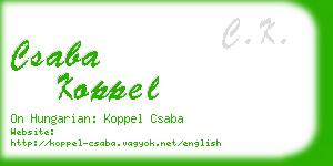 csaba koppel business card